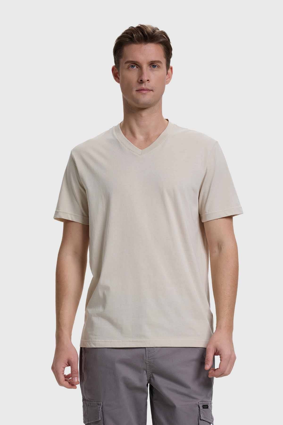 Polera Hombre Casual Básica Beige