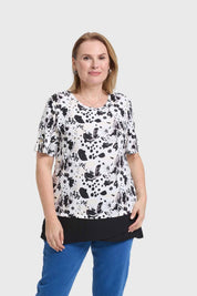 Polera Mujer Con Faldón Negro