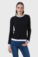 Polera Mujer Aplicación Doble Basta Negro