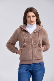 Polar Mujer Pompón Café