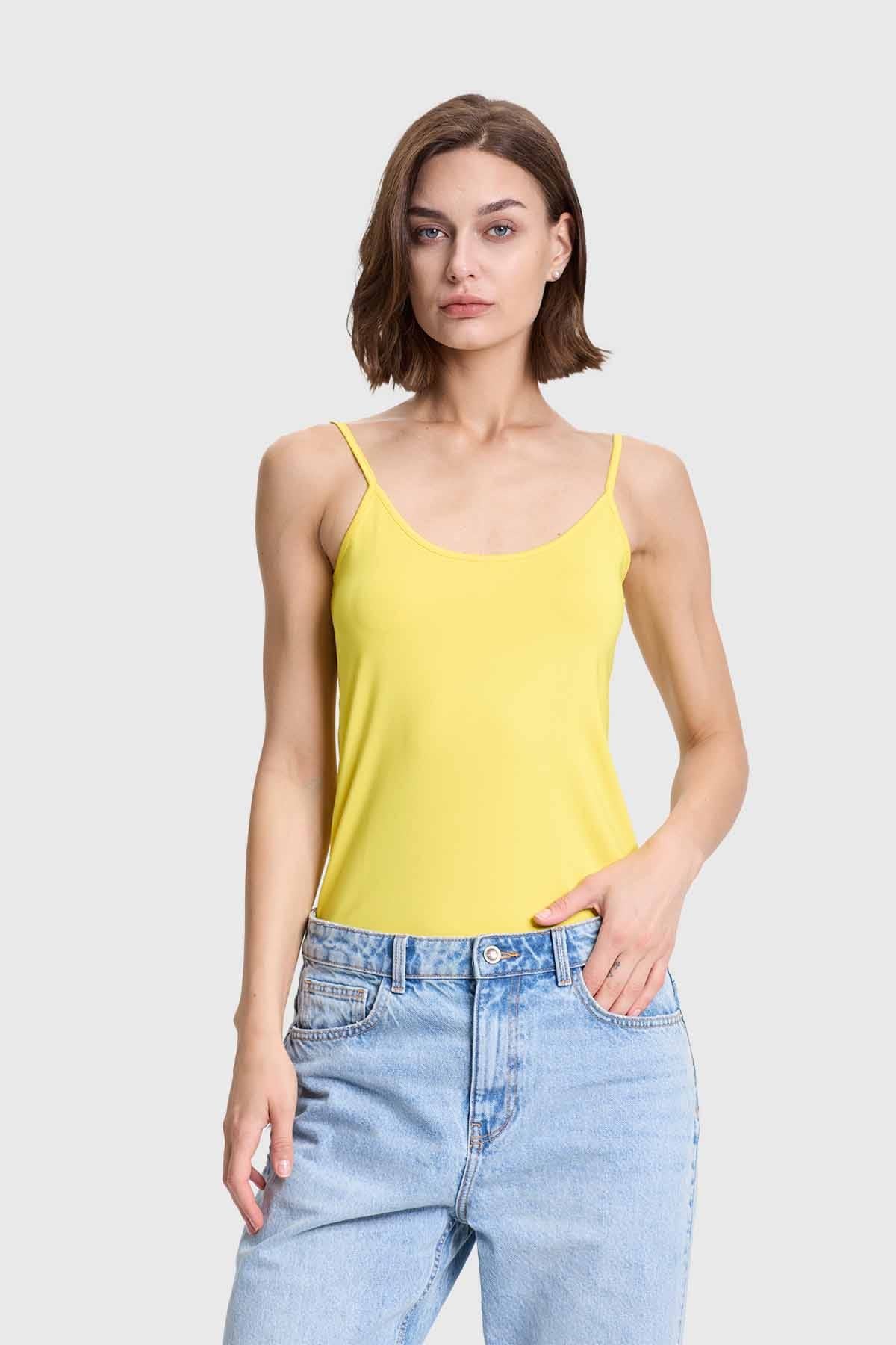 Polera Mujer Peto Pabilo Amarillo