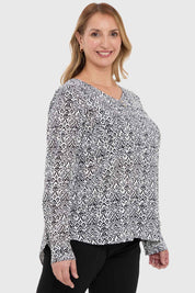 Blusa Mujer Pinza Pliegue Delantero Crudo