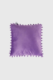 COJÍN HOME POM POM CUADRADO VIOLETA