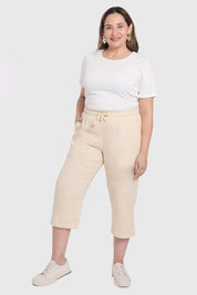 Pantalón Mujer Lino Beige
