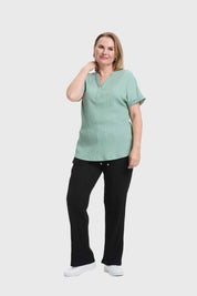 Polera Mujer Abotonada Verde