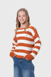 Sweater Niña Rayas Camel