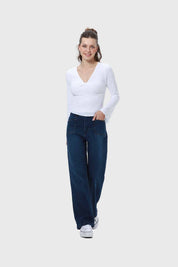 Polera Mujer Detalle Encaje Blanco