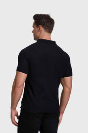 POLERA HOMBRE PIQUE BÁSICA LISA NEGRO FSP