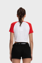 Polera Mujer Bicolor Rojo