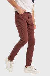 JEANS HOMBRE SLIM COLOR BURDEO