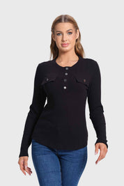 Polera Mujer Rib Aplicación Negro