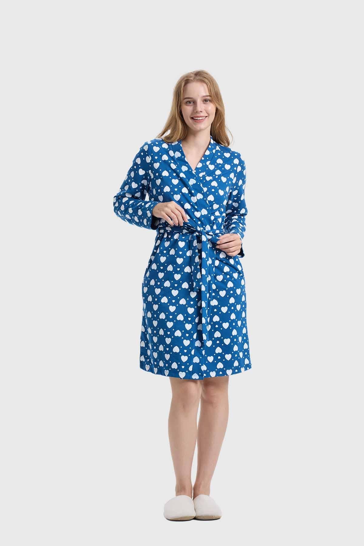 Bata Mujer Con Lazo Azul
