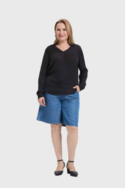 BLUSA MUJER LISA ESTAMPADA NEGRO V FSP
