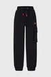 Pantalón Buzo Niño Cargo Con Cortes Negro