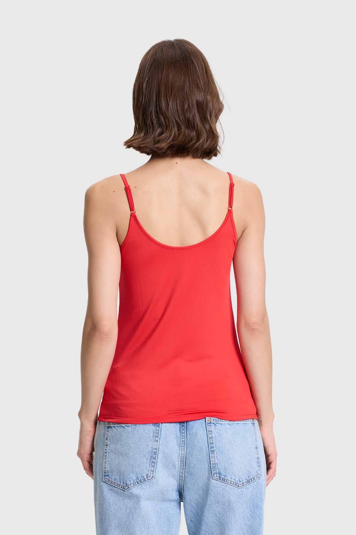 Polera Mujer Peto Pabilo Rojo