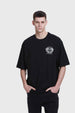 Polera Hombre Doble Print Negro