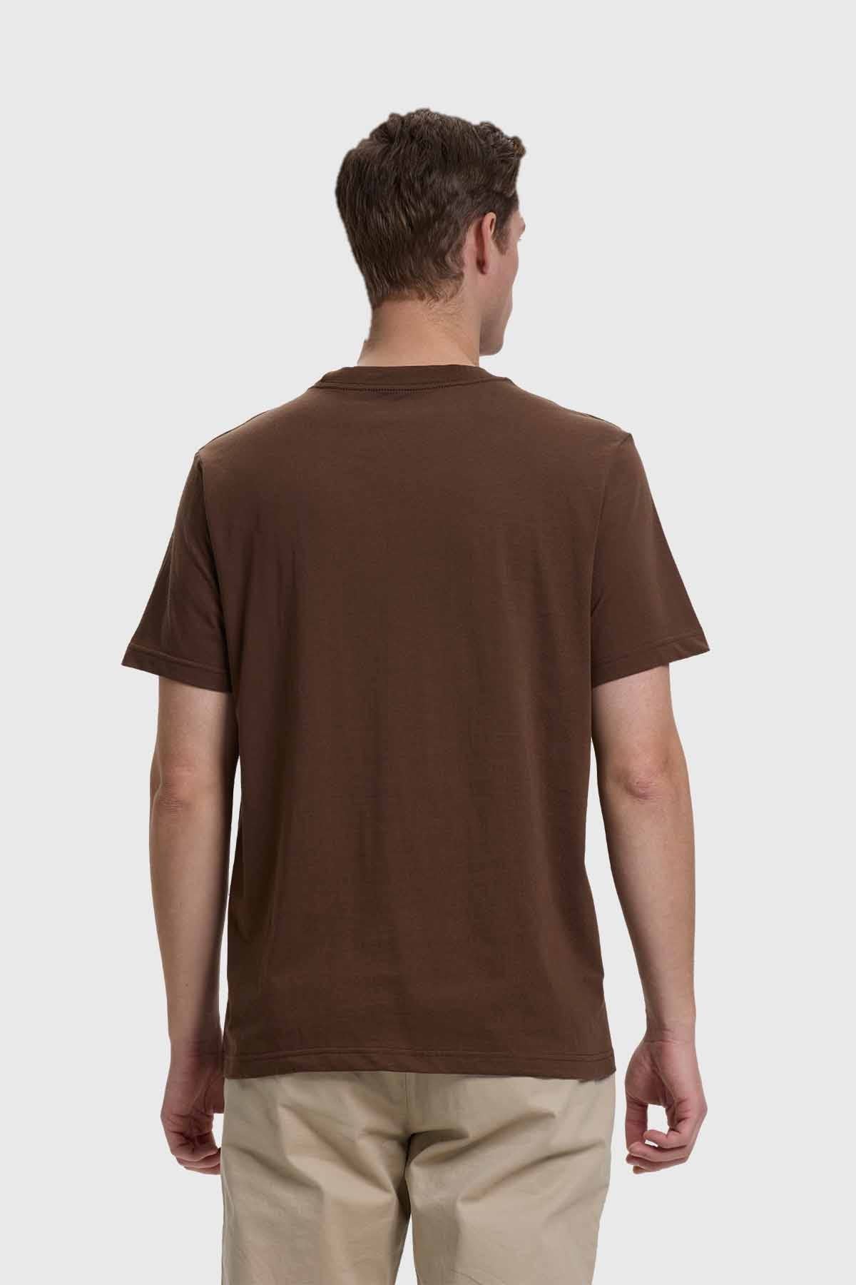 Polera Hombre Básica Con Bolsillo Chocolate
