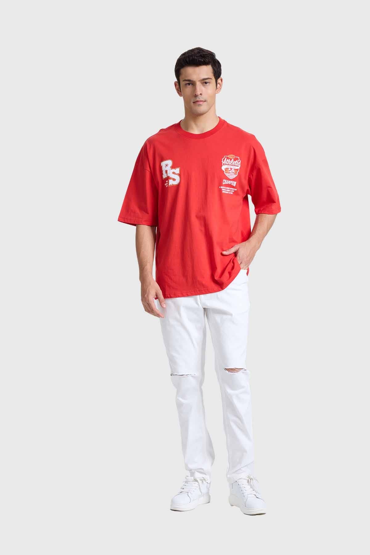 Polera Hombre Oversize Rojo
