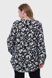 Blusa Mujer Pinza Pliegue Delantero Negro