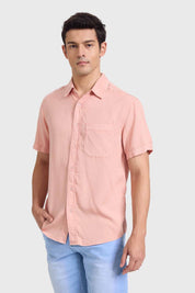 Camisa Hombre Con Bolsillo Malva