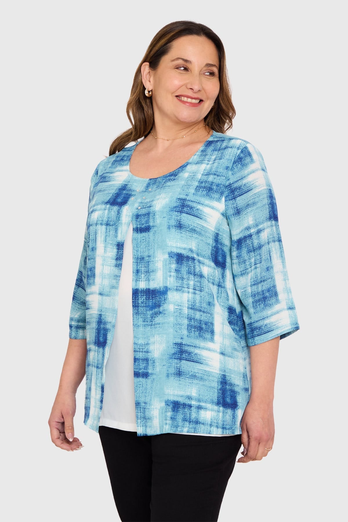 Blusa Mujer Crep Abertura Calipso