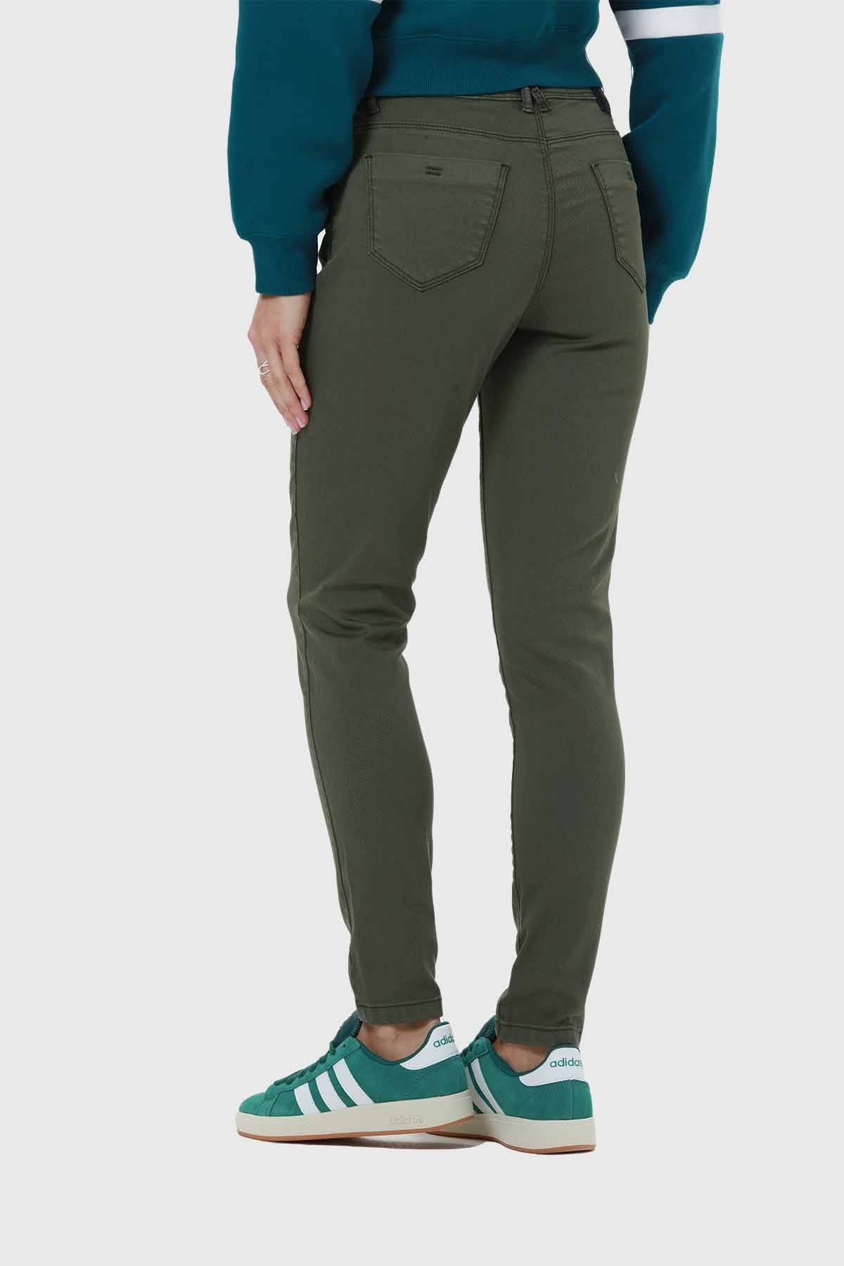 Jeans Mujer Skinny Co Verde