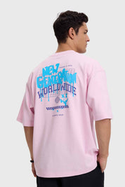 Polera Hombre Print Graffiti Rosado