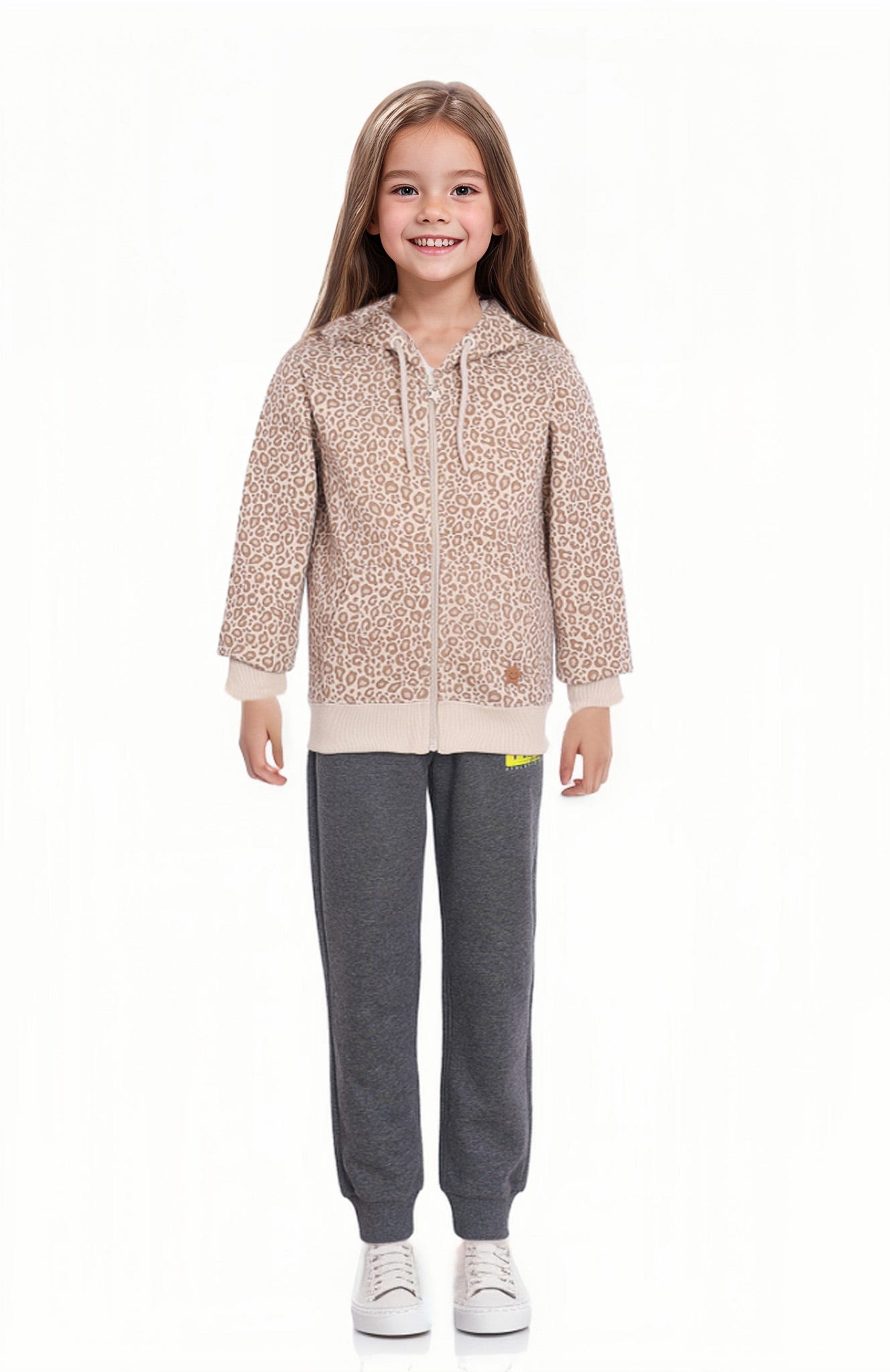 POLERÓN NIÑA BÁSICO FULL PRINT BEIGE