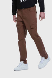 Jeans Hombre Slim Cargo Café