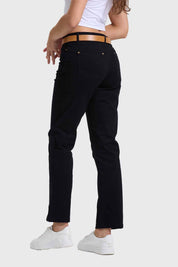 PANTALÓN MUJER SEMI RECTO GABARDINA PUSHUP NEGRO