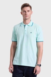 Polera Hombre Piqué Básica Aqua