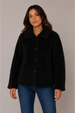Polar Mujer Cuello Camisero Abotonado Negro