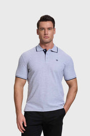 Polera Hombre Piqué Básica Gris