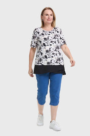 Polera Mujer Con Faldón Negro