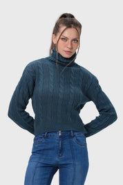 Sweater Mujer Trenzado Verde