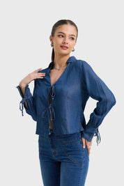 Blusa Mujer Clásica Azul