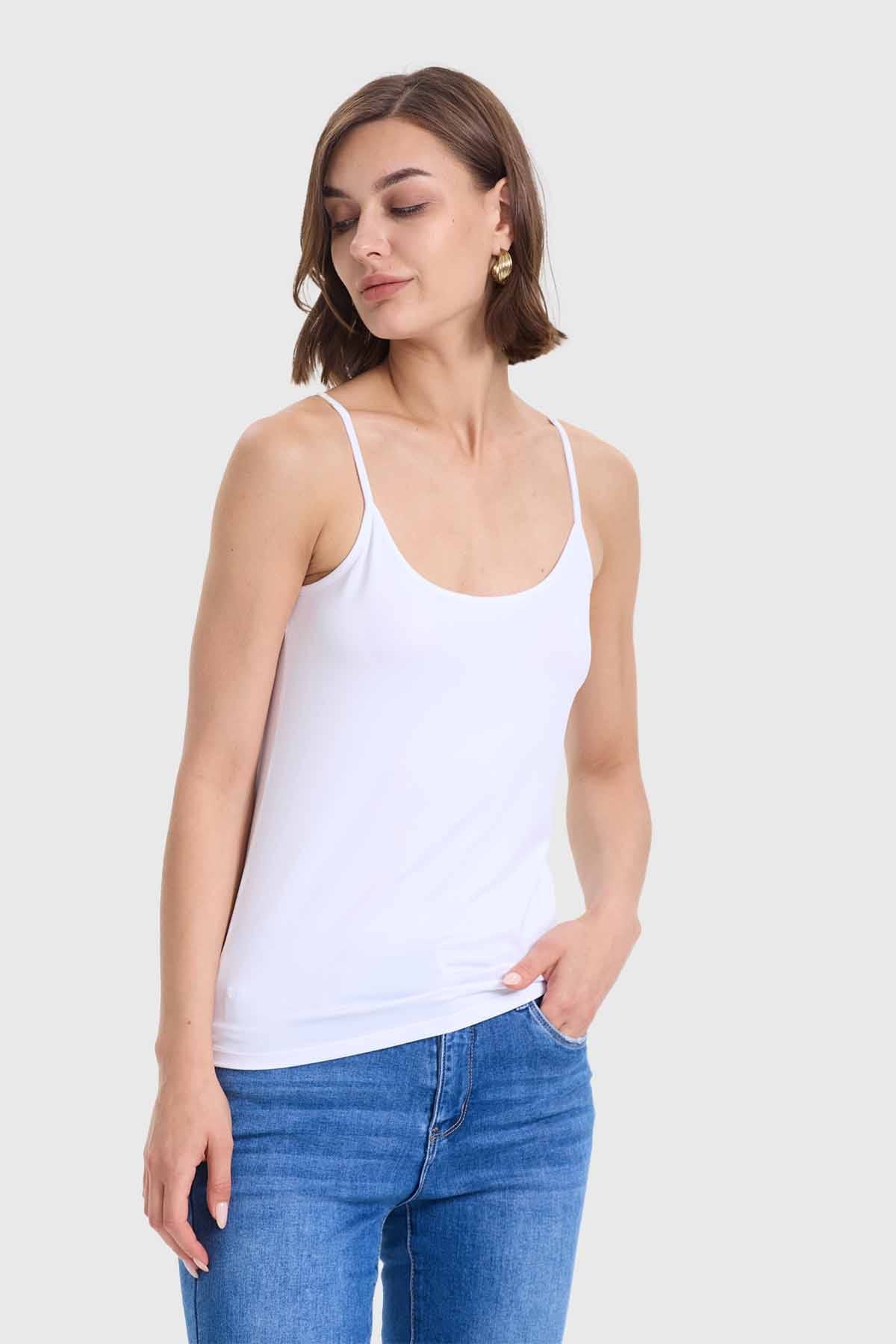 Polera Mujer Pabilo Básico Blanco