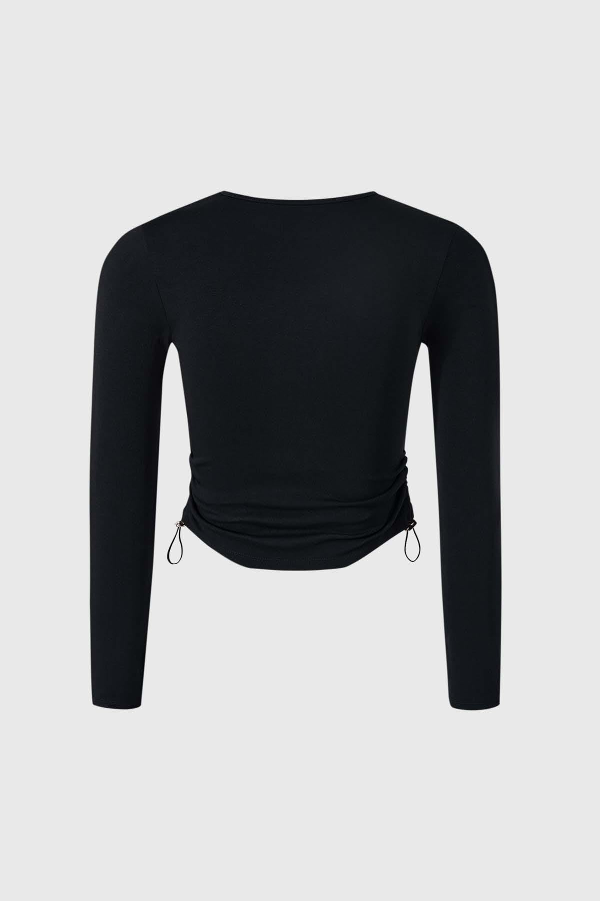 Polera Niña Rigido Strass Negro