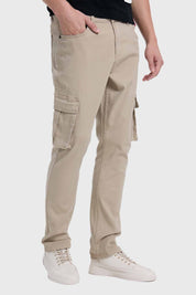 JEANS HOMBRE CARGO LISO BEIGE