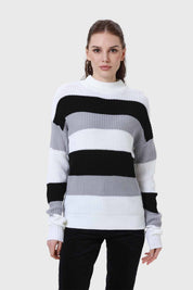 Sweater Mujer Bloques Blanco