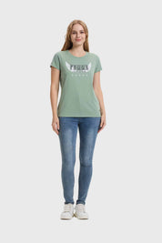 Polera Mujer Básica Print Verde
