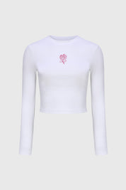 Polera Niña Rib Print Crudo