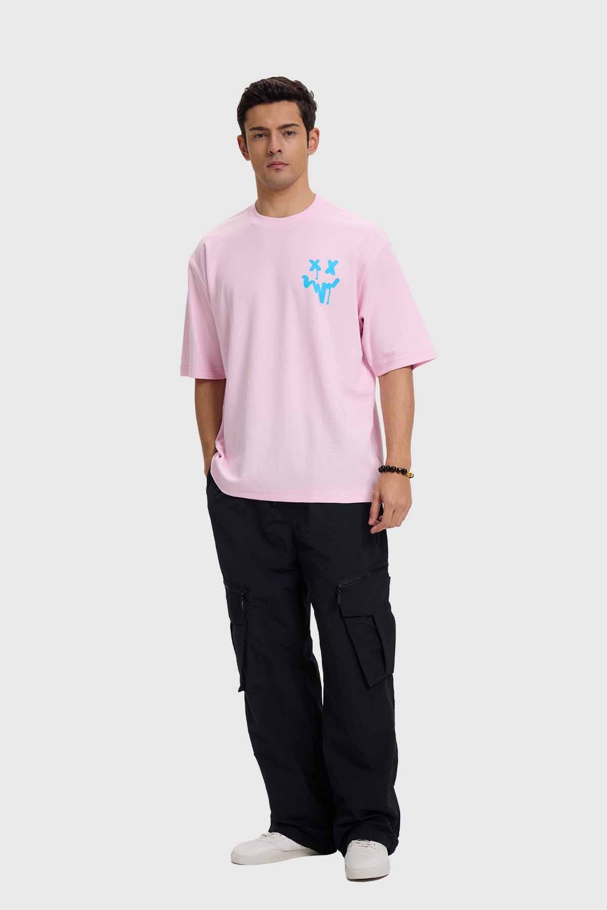 Polera Hombre Print Graffiti Rosado