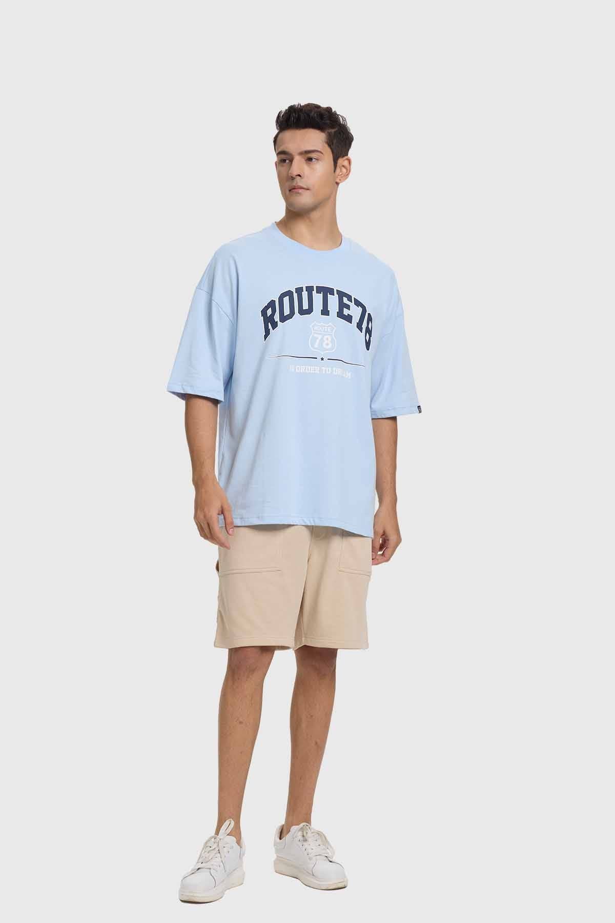 Polera Hombre College Celeste