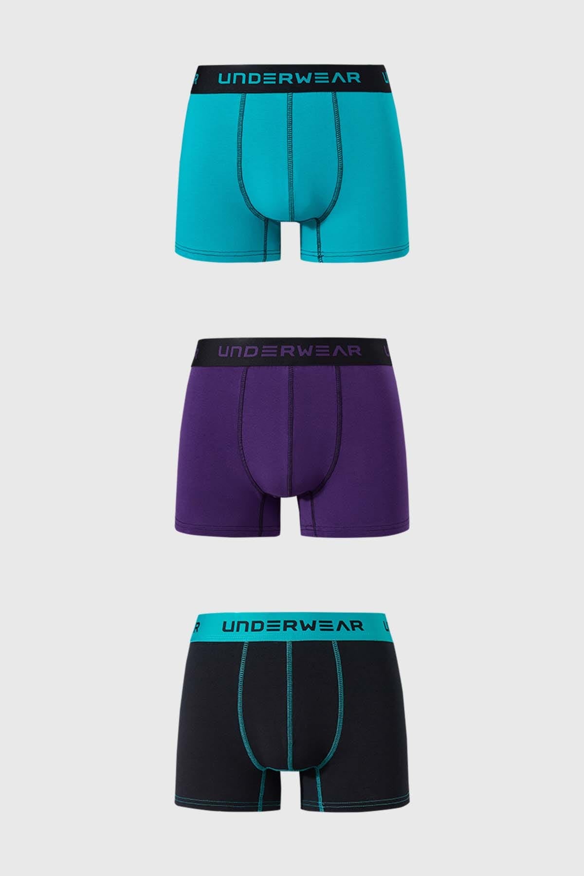 Boxer Hombre Tripack Corto Morado