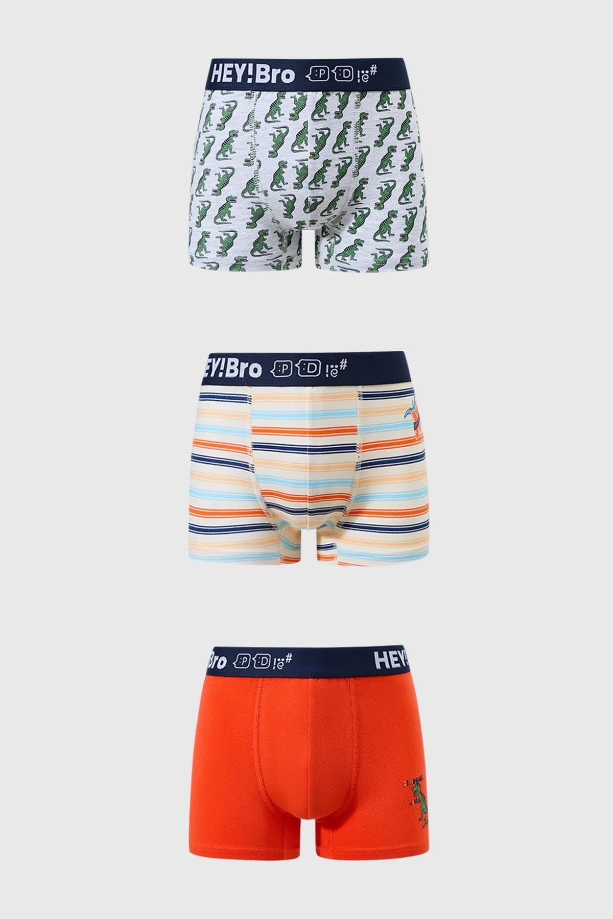 Boxer Niño Tripack Gris