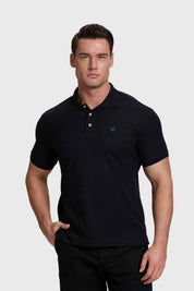 POLERA HOMBRE PIQUE BÁSICA LISA NEGRO FSP