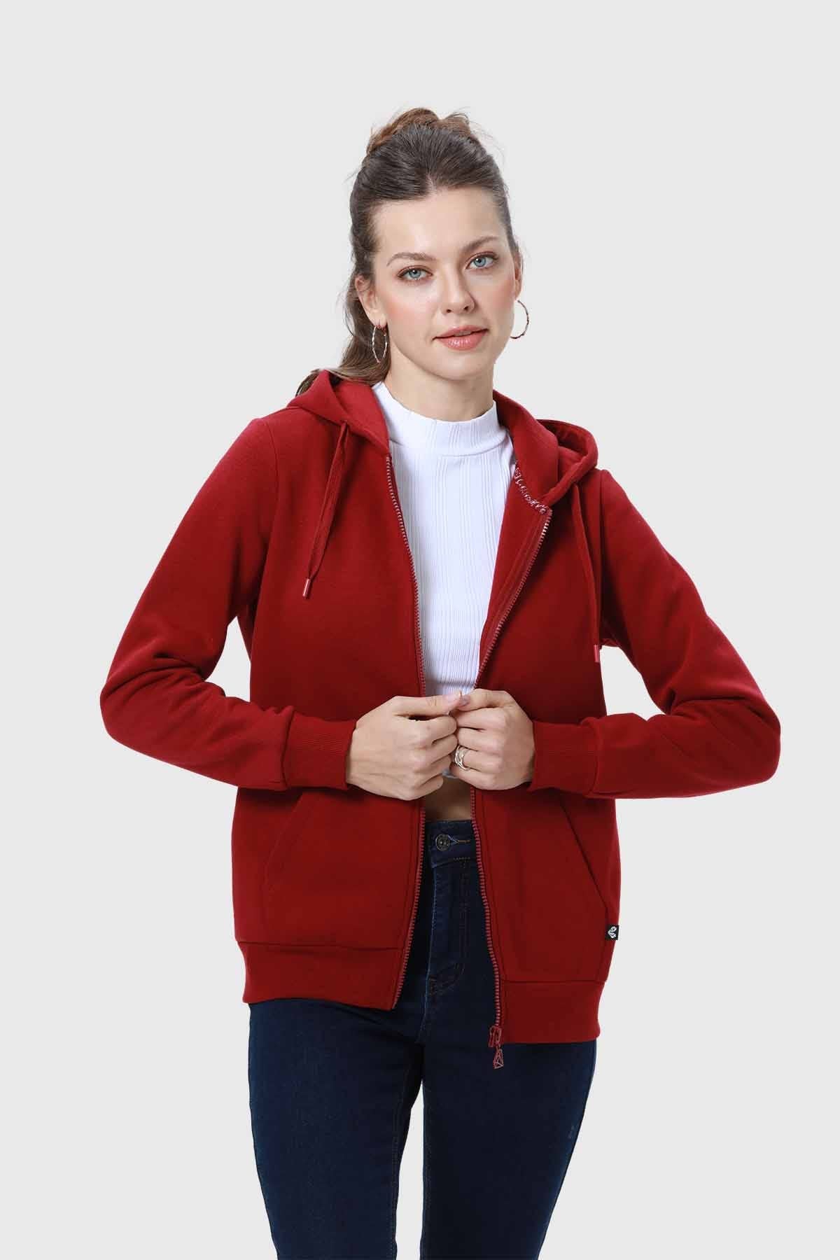 Polerón Mujer Hoodie Burdeo