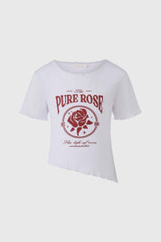 Polera Niña Rib Print Blanco