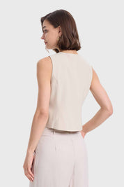 Blazer Mujer Tipo Gillette Abotonado Arena